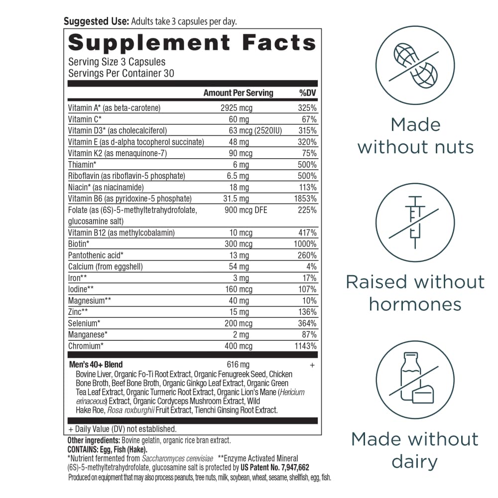 Ancient Nutrition, Multivitamin Mens 40 Plus 3 Day, 90 Count