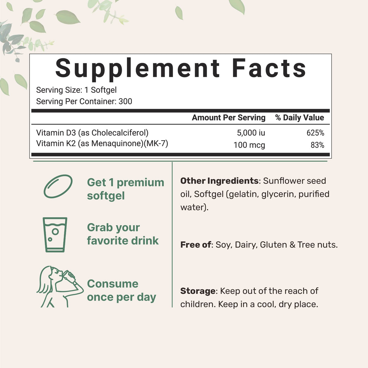 Micro Ingredients Vitamin D3 K2 5000IU Parent