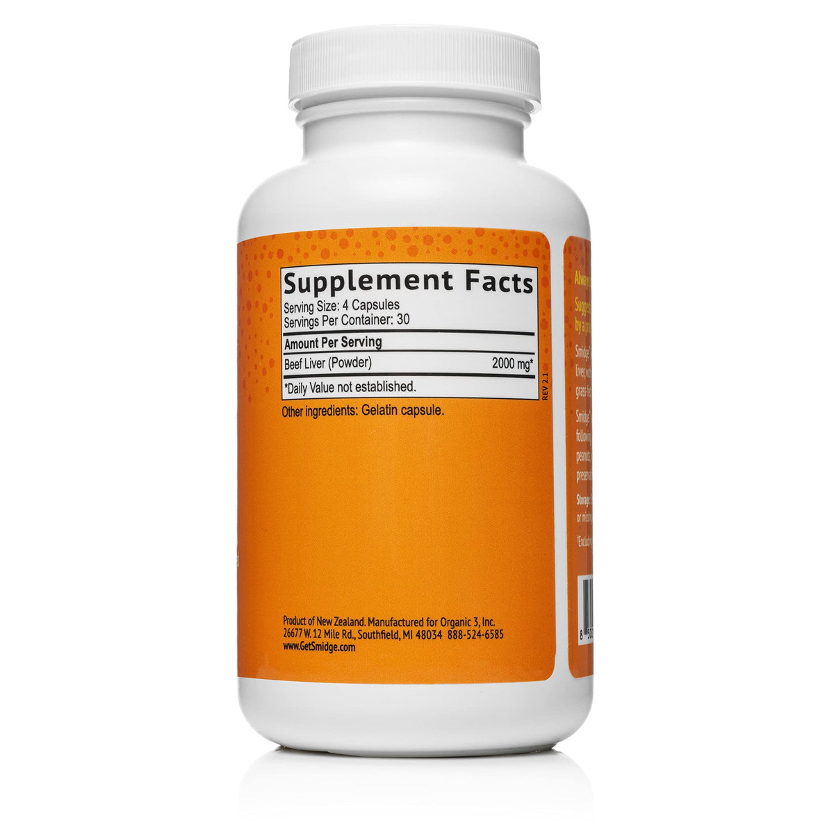 Smidge Beef Liver Capsules - 120 Capsules - image 3
