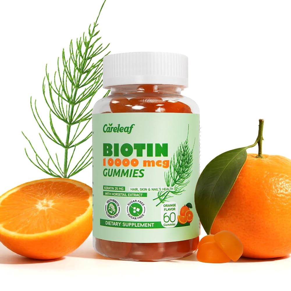 careleaf Biotin 10000mcg Hair Growth Gummies - 60 Count