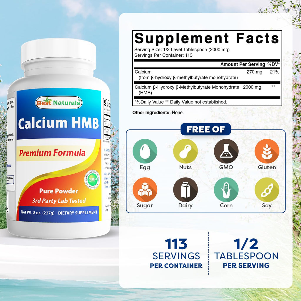 Best Naturals HMB Pure Powder - 8 oz - image 2