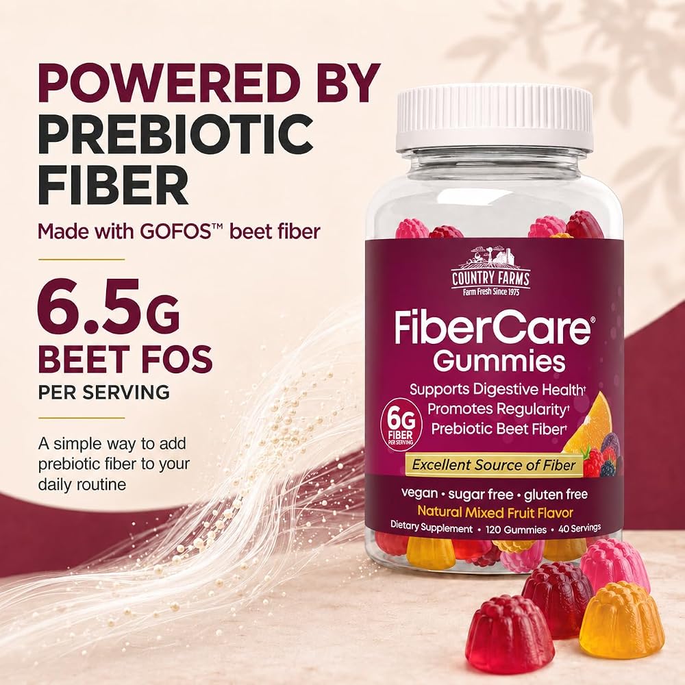 Country Farms Fiber Care Prebiotic Gummies, 6g Fiber - 240 Count - image 7