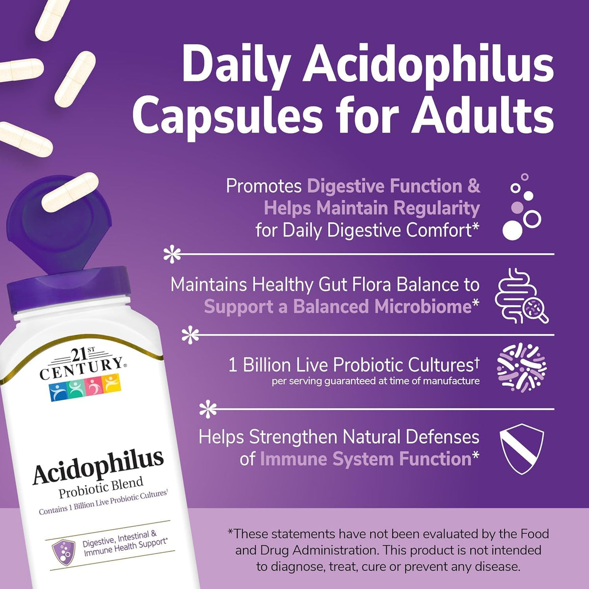 21st Century Acidophilus Probiotic Blend Capsules - 750 Count - image 8