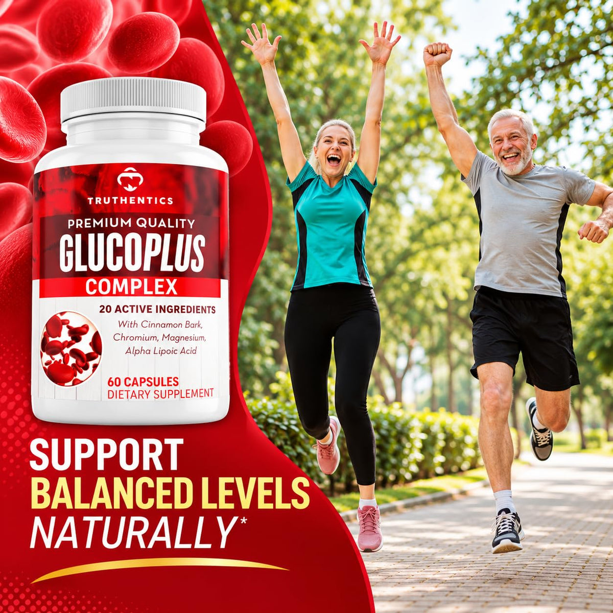 TRUTHENTICS GlucoPlus Metabolic Support Supplement - 60 Vegetarian Capsules - image 2