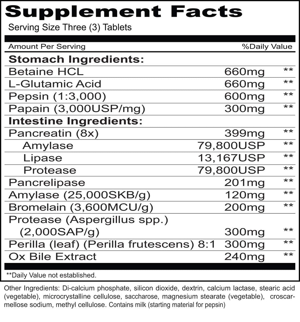 Priority One Vitamins Hypo Gest Digestive Enzyme - 120 Tablets - image 2