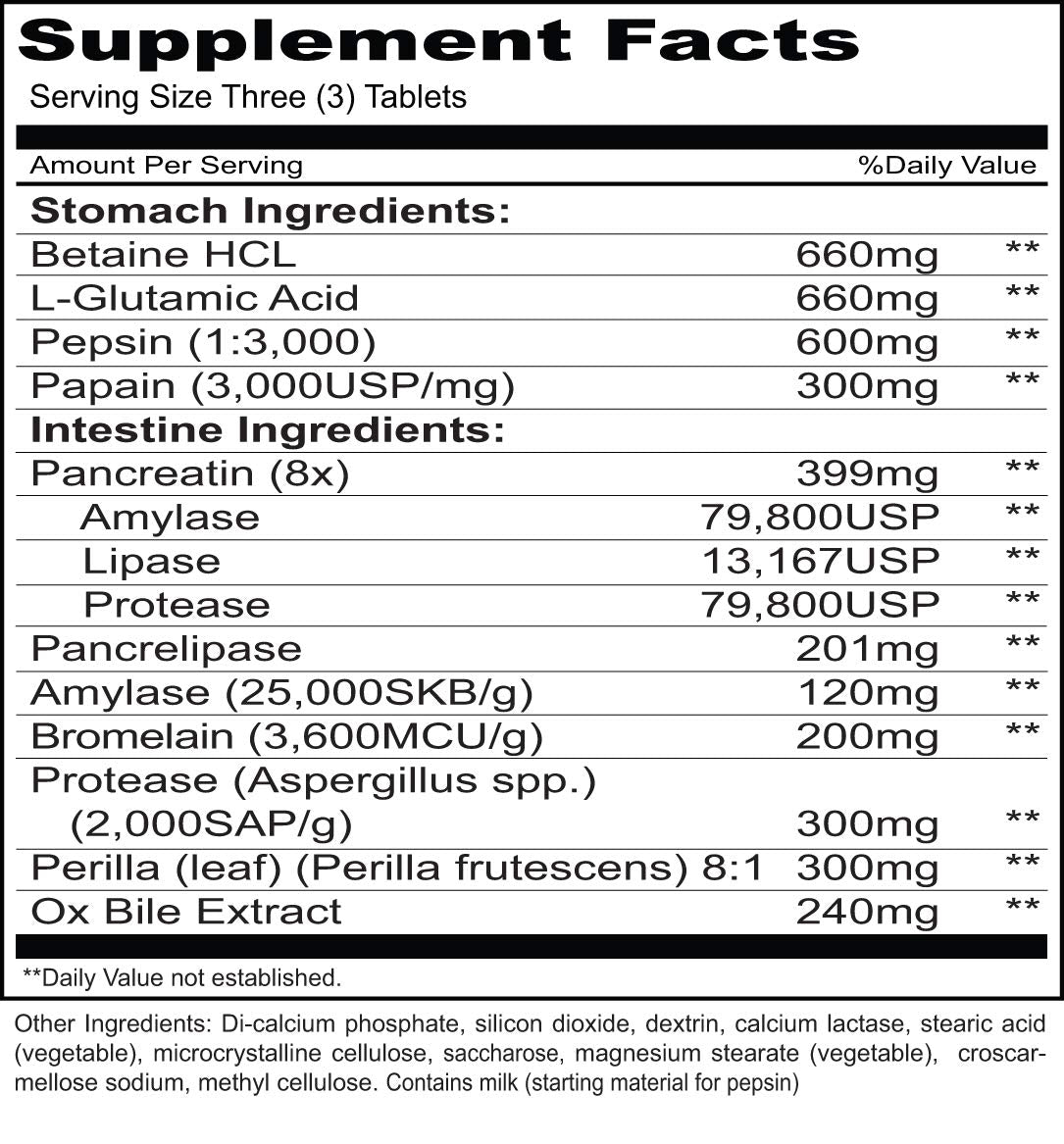 Priority One Vitamins Hypo Gest Digestive Enzyme - 120 Tablets - image 2