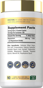 Carlyle Magnesium Oxide 500mg - 300 Caplets - image 2