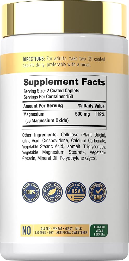 Carlyle Magnesium Oxide 500mg - 300 Caplets - image 2