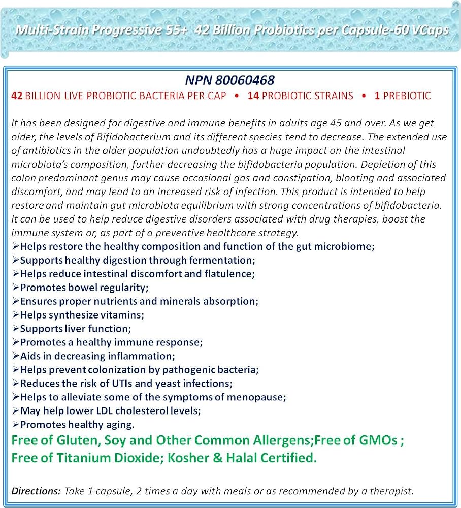 NOVA Probiotics Multi-Strain Progressive 55+ 42 Billion - 60 Capsules - image 3