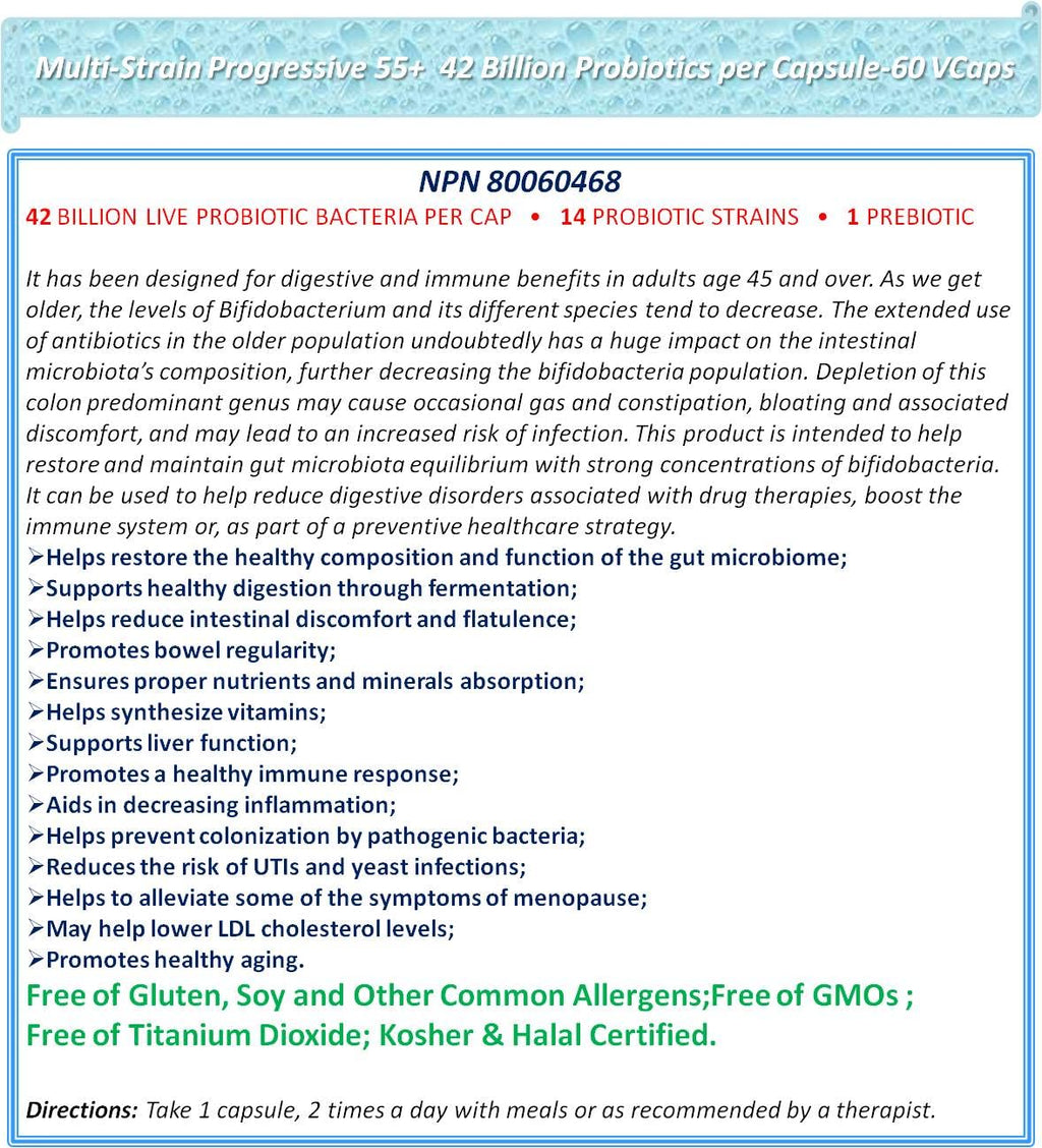 NOVA Probiotics Multi-Strain Progressive 55+ 42 Billion - 60 Capsules - image 3