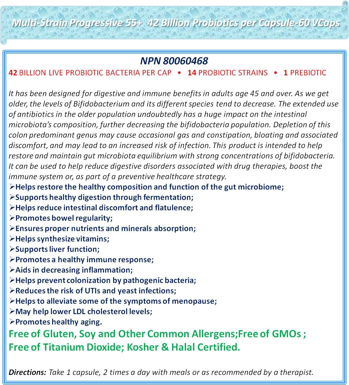 NOVA Probiotics Multi-Strain Progressive 55+ 42 Billion - 60 Capsules - image 3
