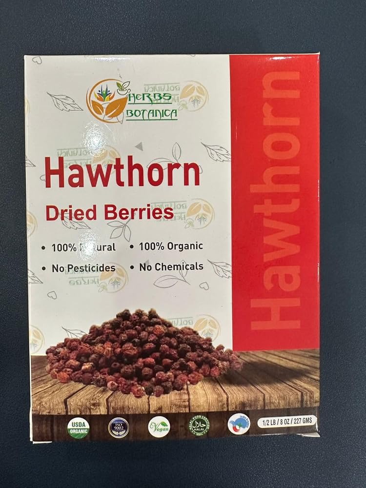 Herbs Botanica Organic Hawthorn Berry Dried - 8 oz