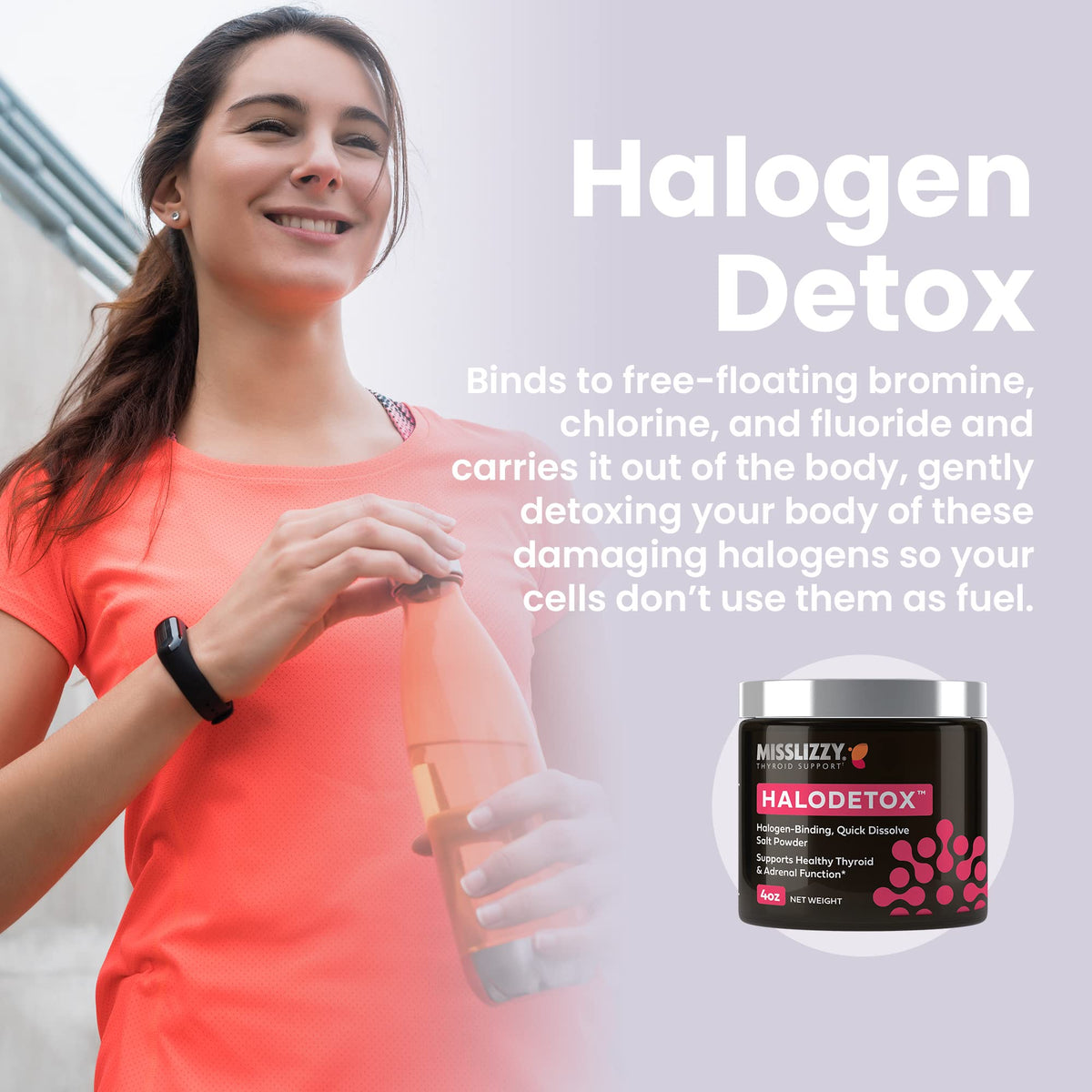 Miss Lizzy HaloDetox Pink Salt Powder Thyroid Support - 4oz - image 3