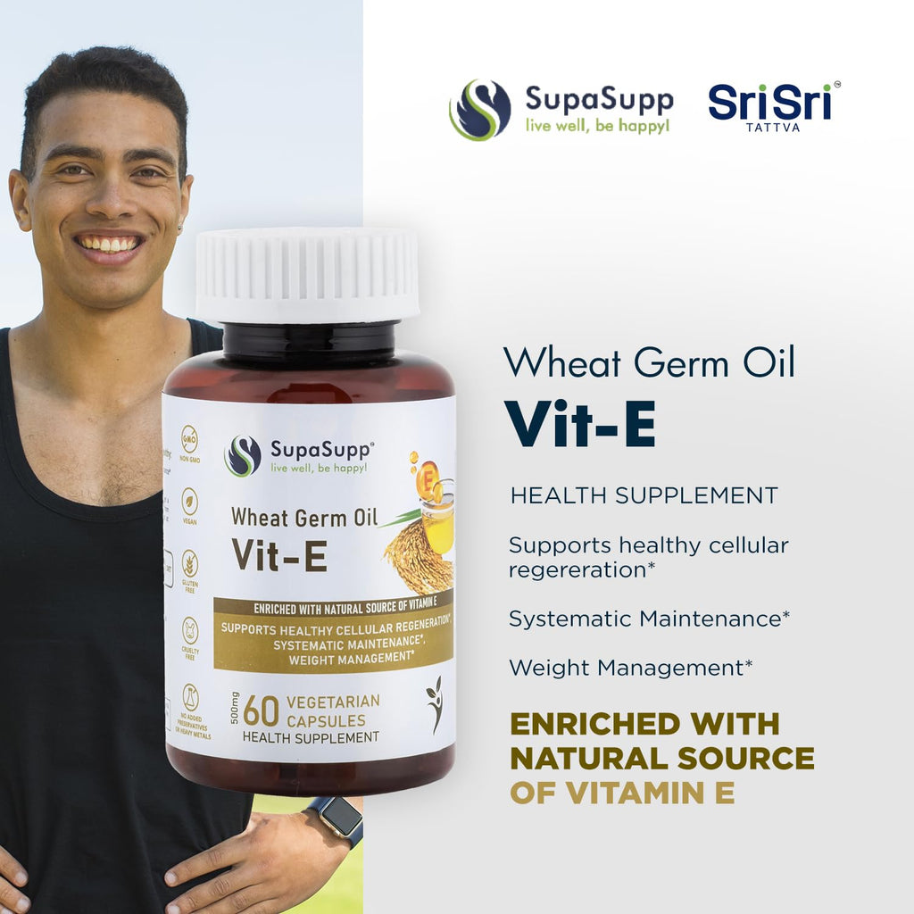 Sri Sri TATTVA Vit-E Wheat Germ Oil 500mg - 60 Capsules - image 2