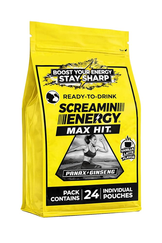 VITAL 4U Screamin Energy Vanilla Latte Energy Shots - 24 Pouches