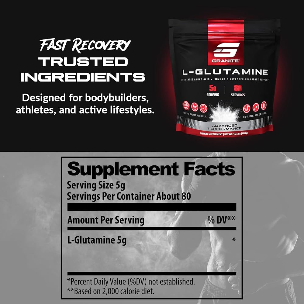 Granite L-Glutamine Powder for Muscle Recovery - 80 Servings - image 4