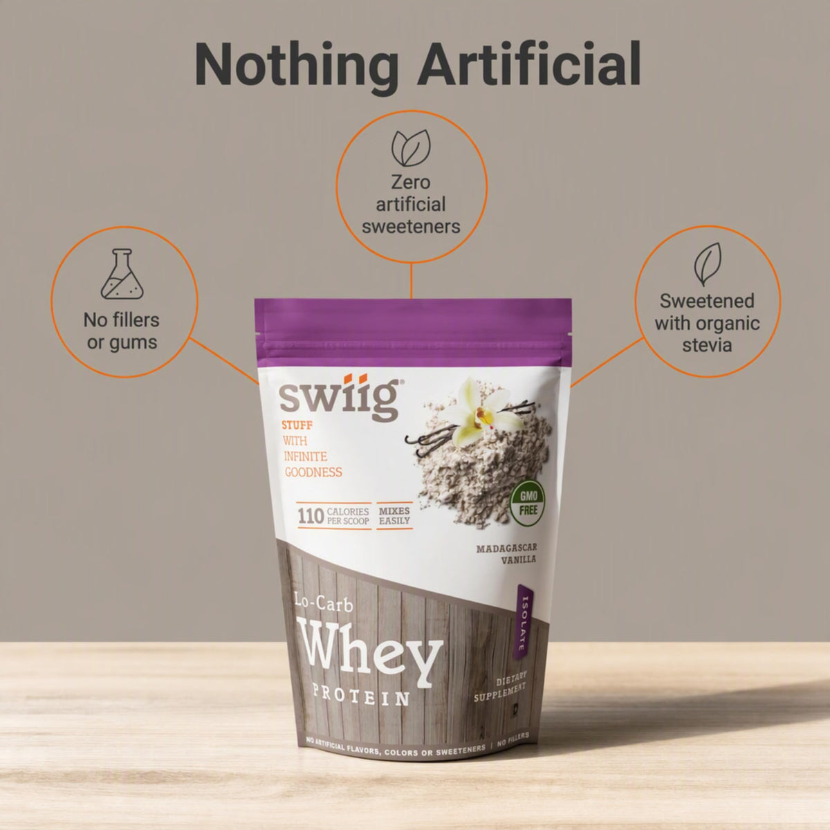 swiig Lo-Carb Whey Protein Isolate Madagascar Vanilla - 2.2 lb - image 5