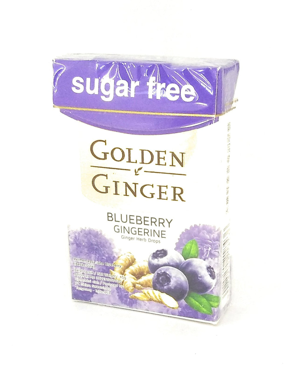 Golden Ginger Blueberry Gingerine Herb Drops Sugar Free - 2 x 45g