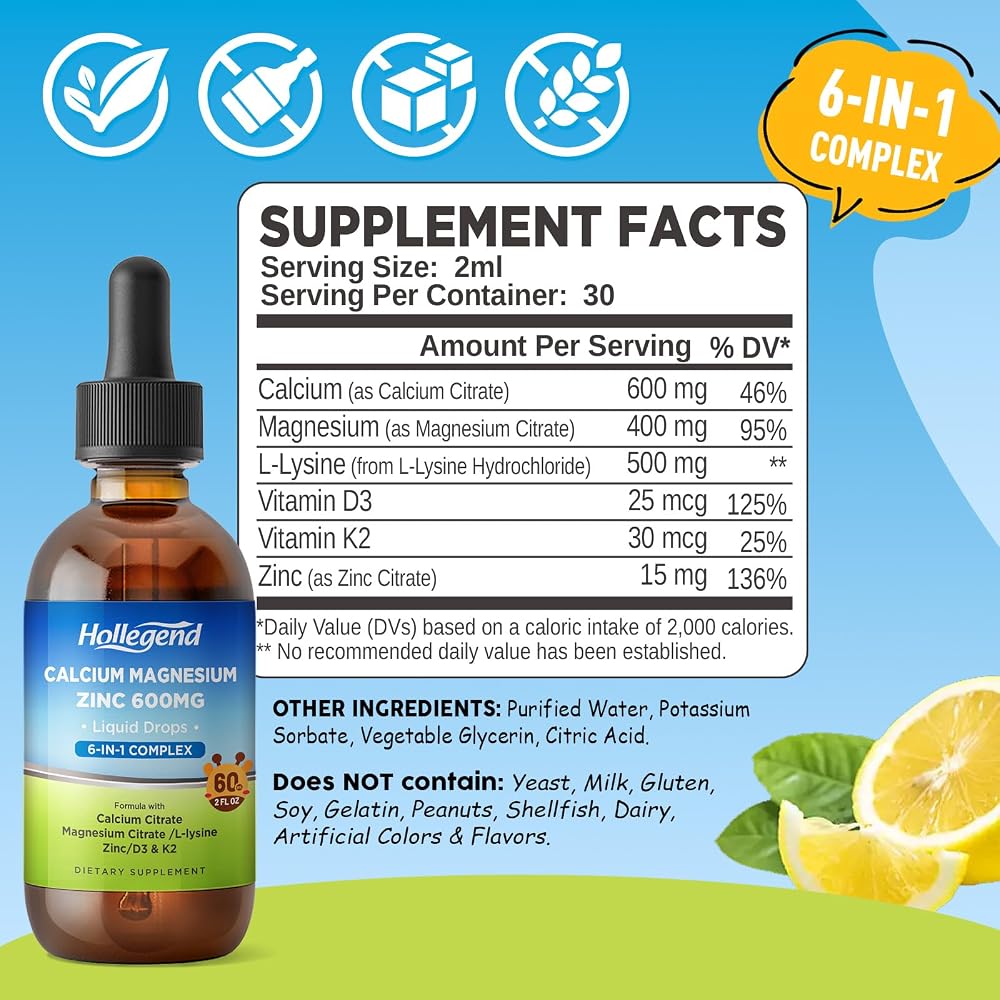 HOLLEGEND Liquid Calcium Citrate Drops