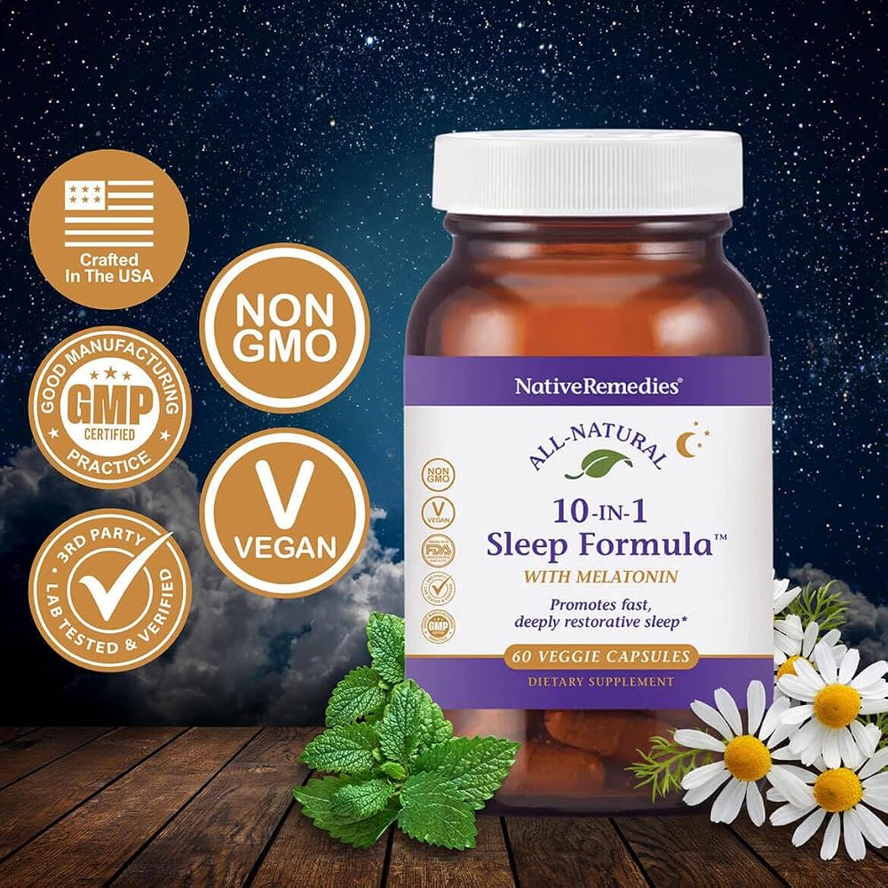 Native Remedies 10-in-1 Sleep Formula with Melatonin - 60 Capsules - image 2