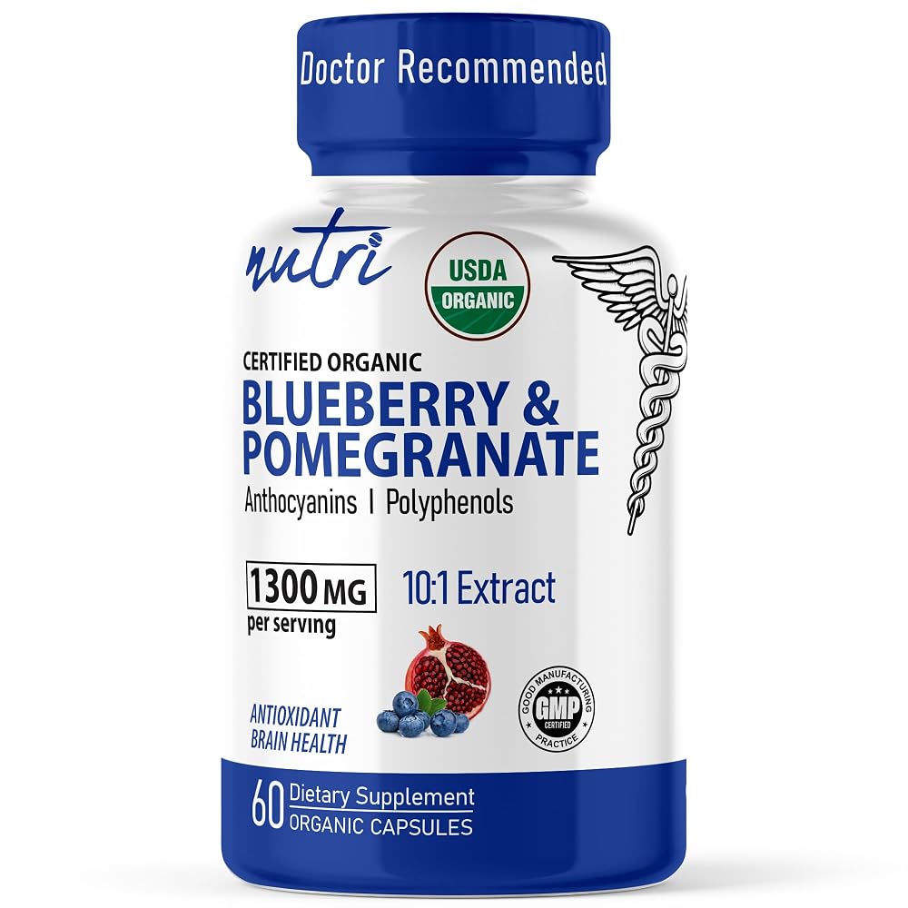 Nature's Fusions Blueberry Pomegranate 1300mg Organic - 60 Capsules