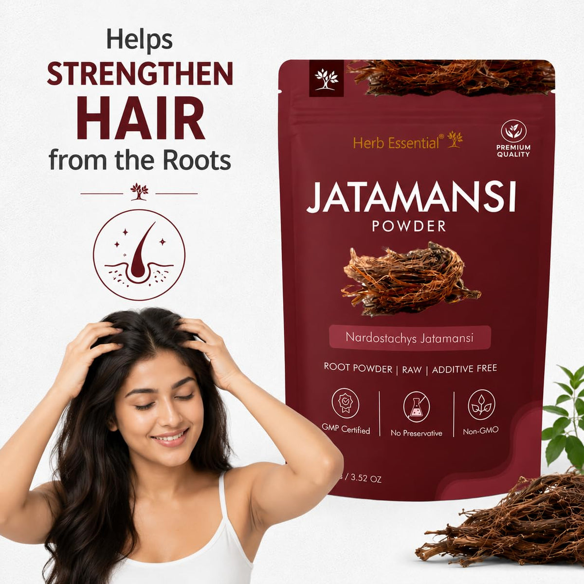 Herb Essential Jatamansi Root Powder for Hair Care - 100g - image 3