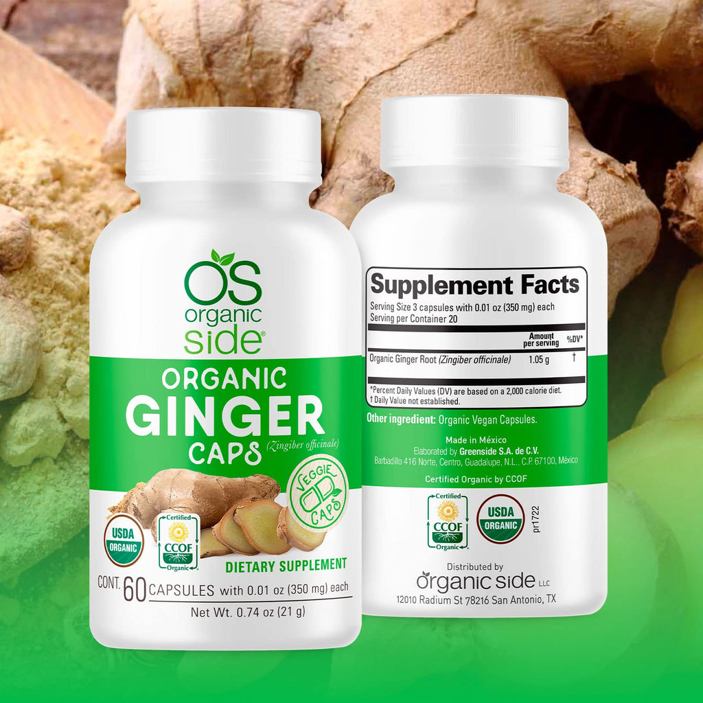 OS Organic Side Organic Ginger Capsules for Digestive Support - 60 Capsules - image 5