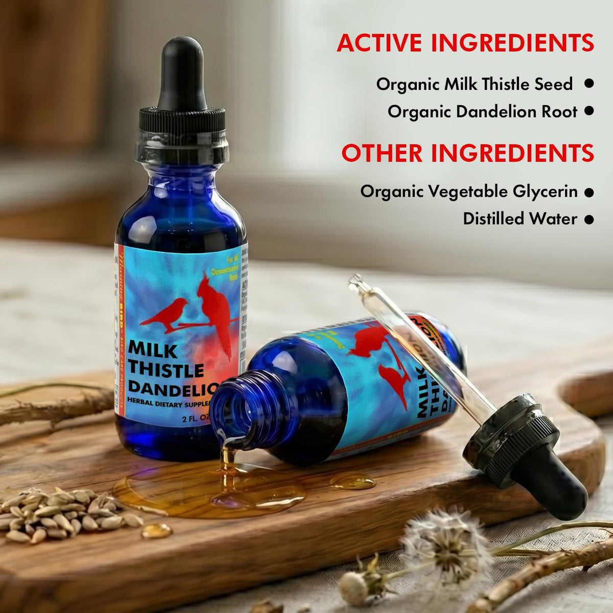 Morning Bird Milk Thistle & Dandelion Extract Liver Support - 1 fl oz - image 6