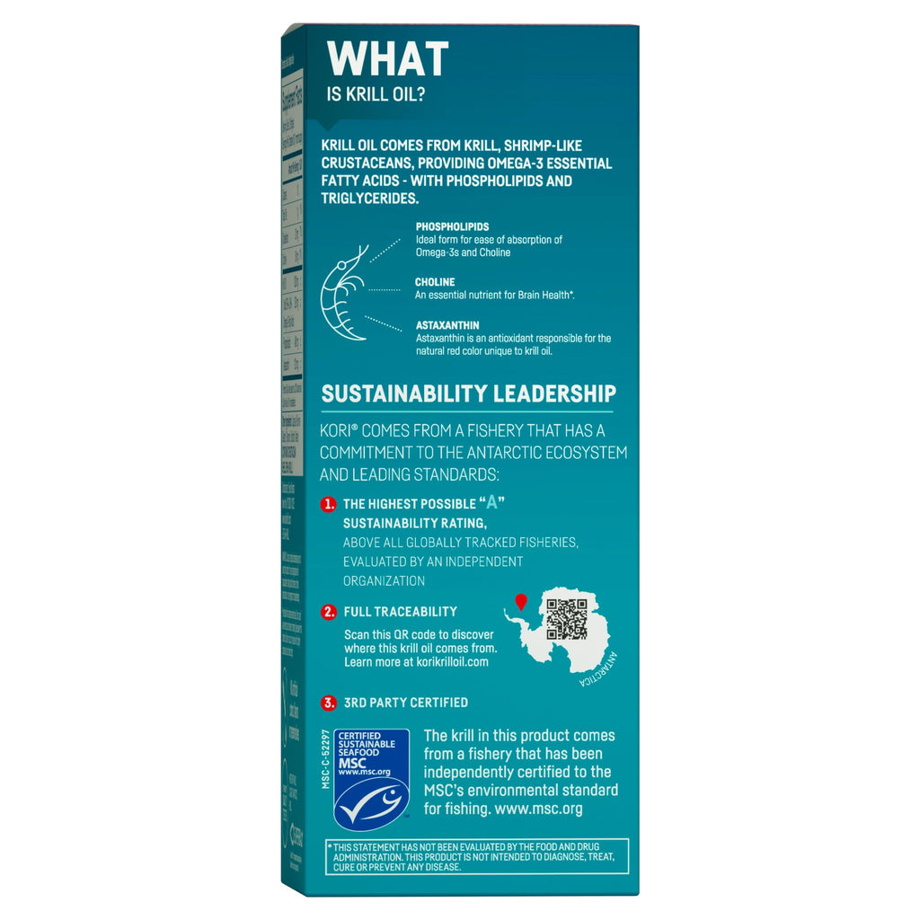 Kori Krill Omega-3 Supplement, 600 mg