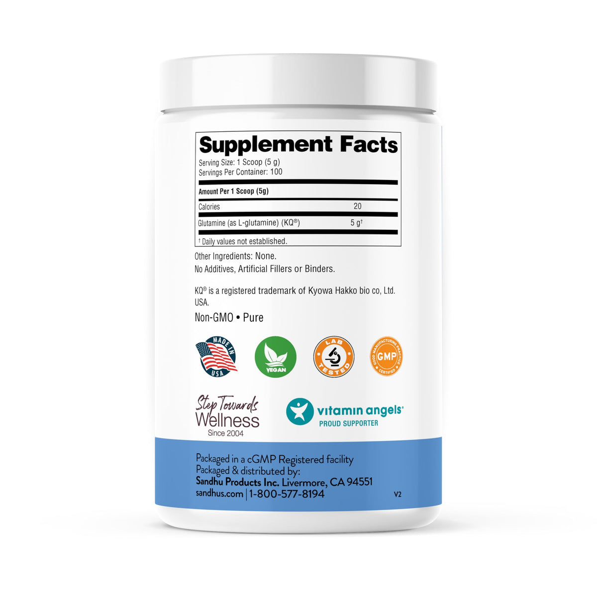 Sandhu's L-Glutamine Powder Amino Acid Supplement - 100 Servings - image 2