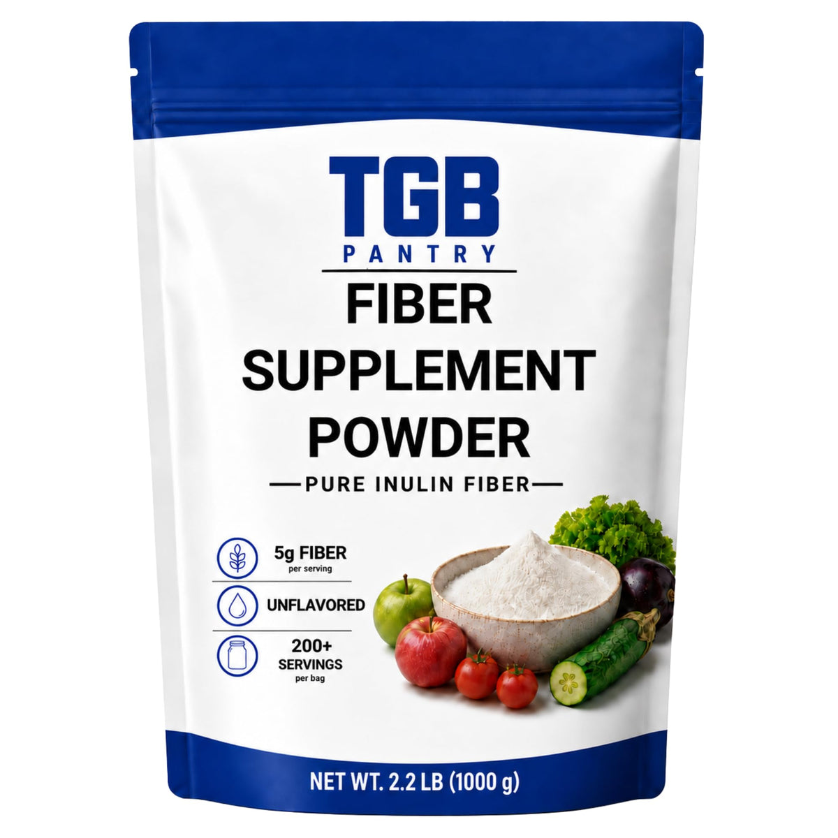 YOLEEZ TGB Inulin Powder Soluble Prebiotic Fiber - 2.2 lb