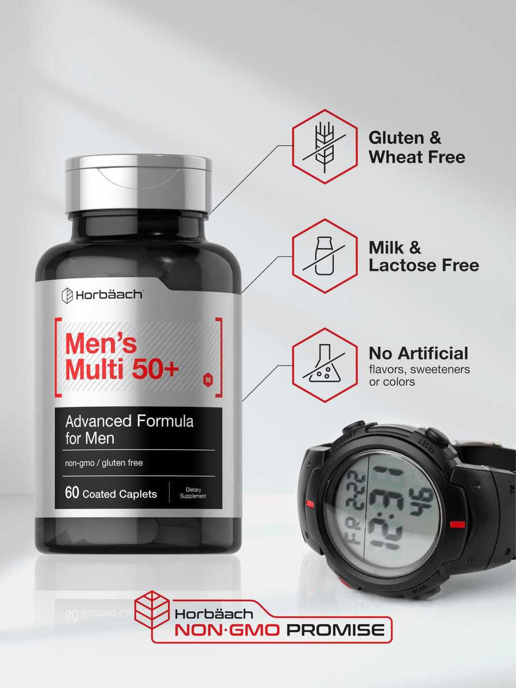 Horbäach Mens Multivitamins 50 Plus - 60 Caplets - image 6