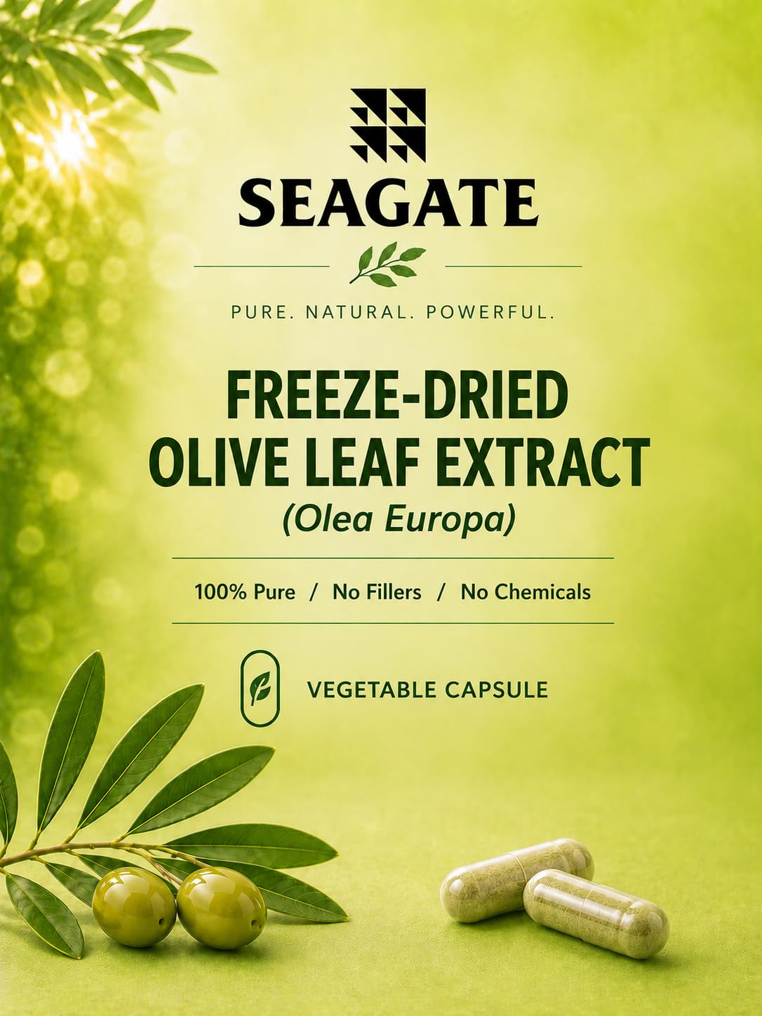 Seagate Olive Leaf Extract 450mg - 45 Capsules - image 3