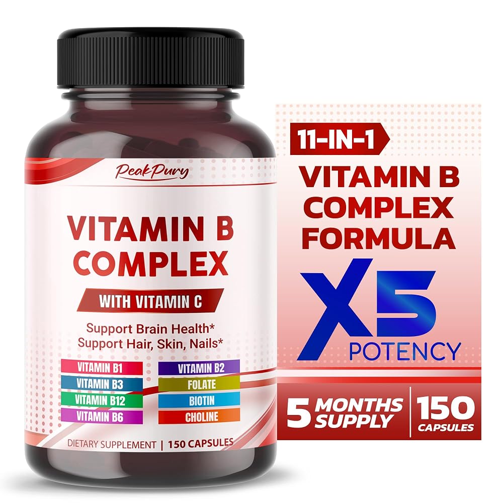 PEAKPURY Ultra Vitamin B Complex with Vitamin C - 150 Capsules