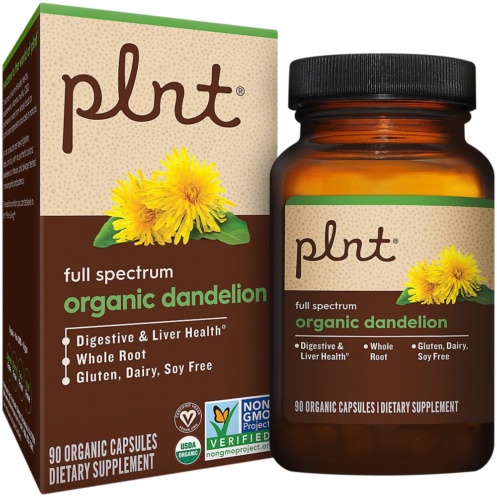 plnt Organic Dandelion Full Spectrum Whole Root - 90 Capsules