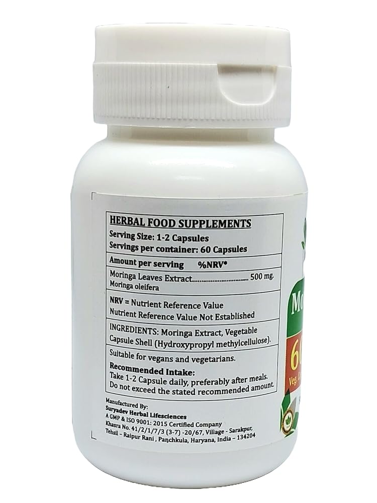 Satya Naturals Moringa Forte Capsules 500 mg. 60 Veg. Capsule