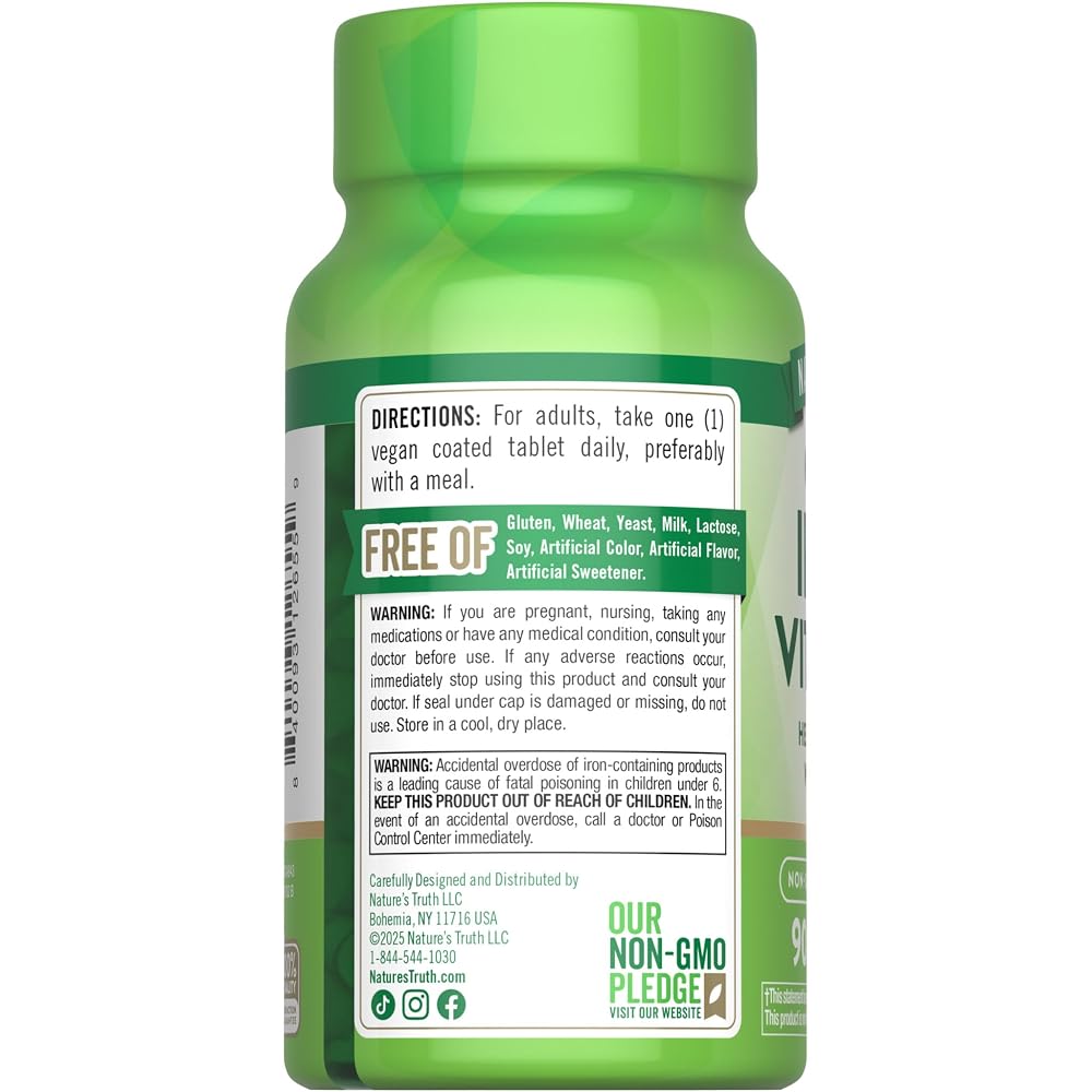 Nature's Truth Iron Plus Vitamin C - 90 Tablets - image 7