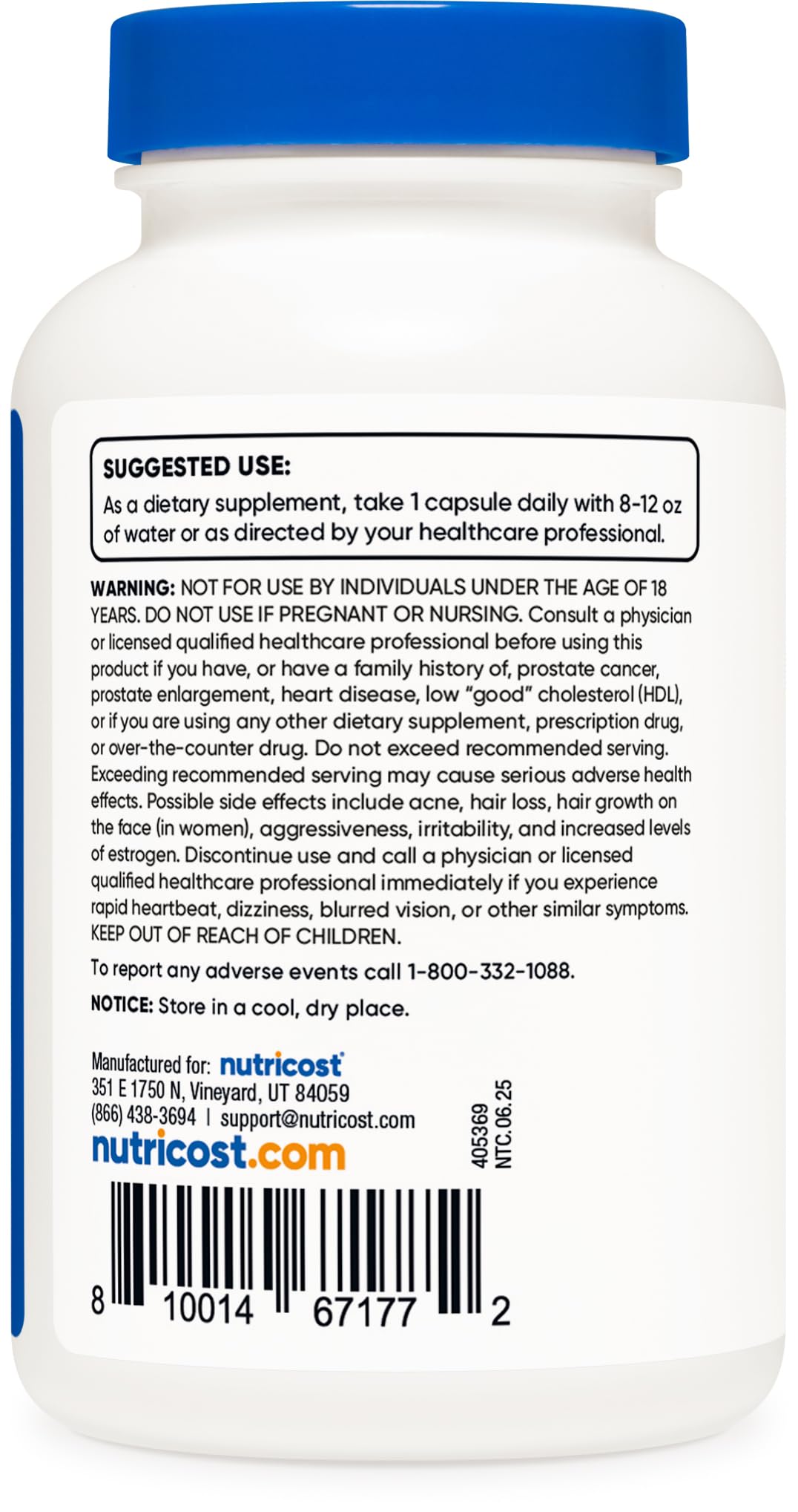 Nutricost DHEA 100mg Capsules - Gluten Free