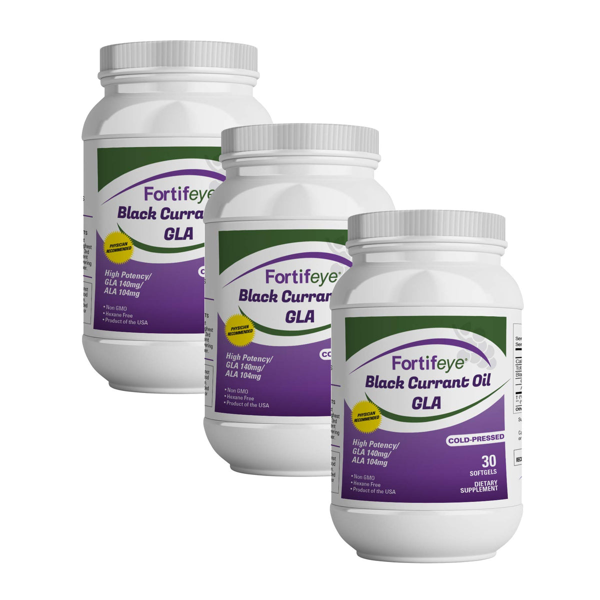 Fortifeye Vitamins Black Currant Oil GLA - 90 Softgels
