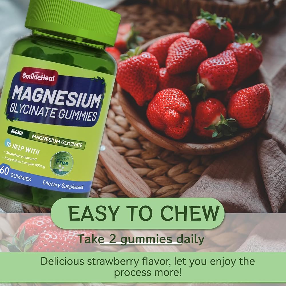 SmildeHeal Magnesium Glycinate Gummies 500mg with L-Threonate 300mg