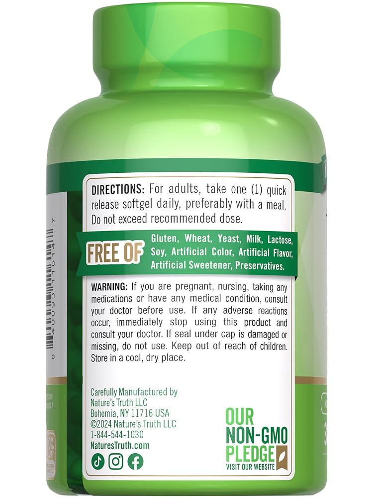 Nature's Truth Vitamin D3 10000 IU Softgels - 300 Count - image 7