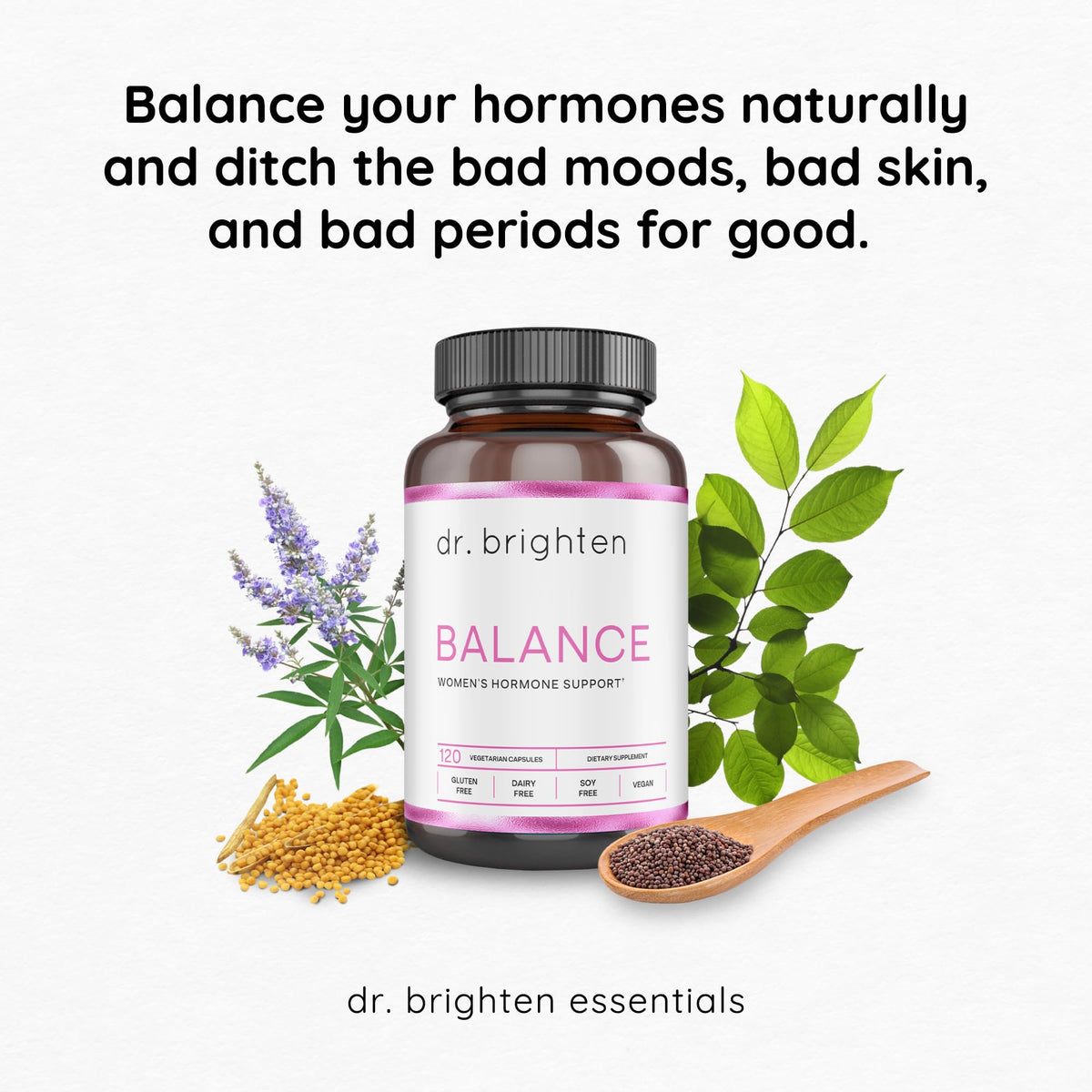 Dr. Brighten Balance Hormone Support for Women - 120 Capsules - image 2