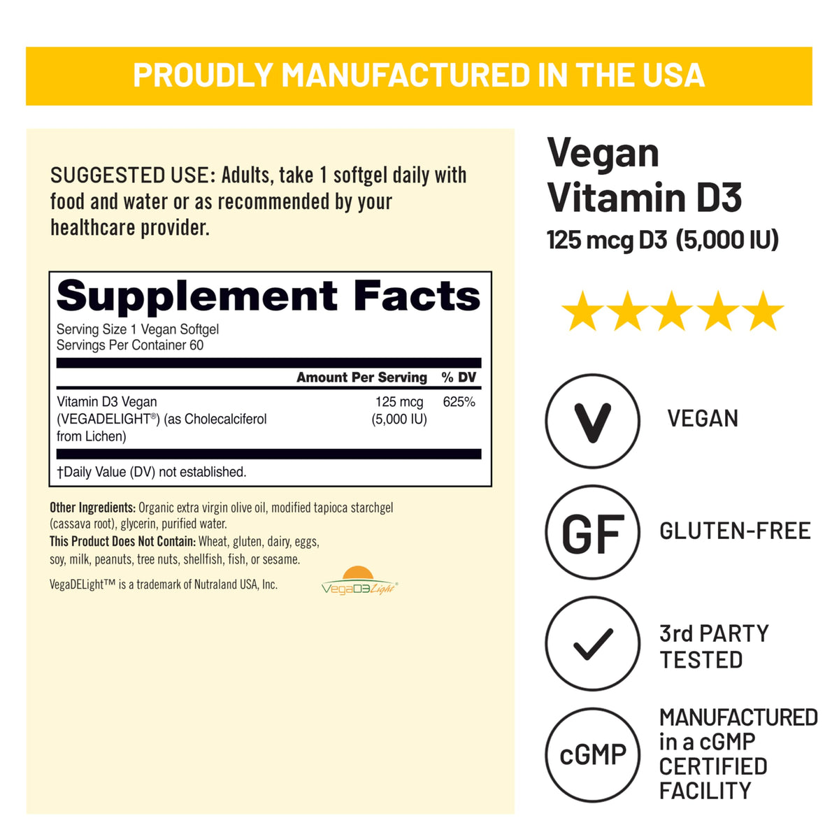 NatureWise Vegan Vitamin D3 5000 IU from Lichen - 60 Softgels - image 4