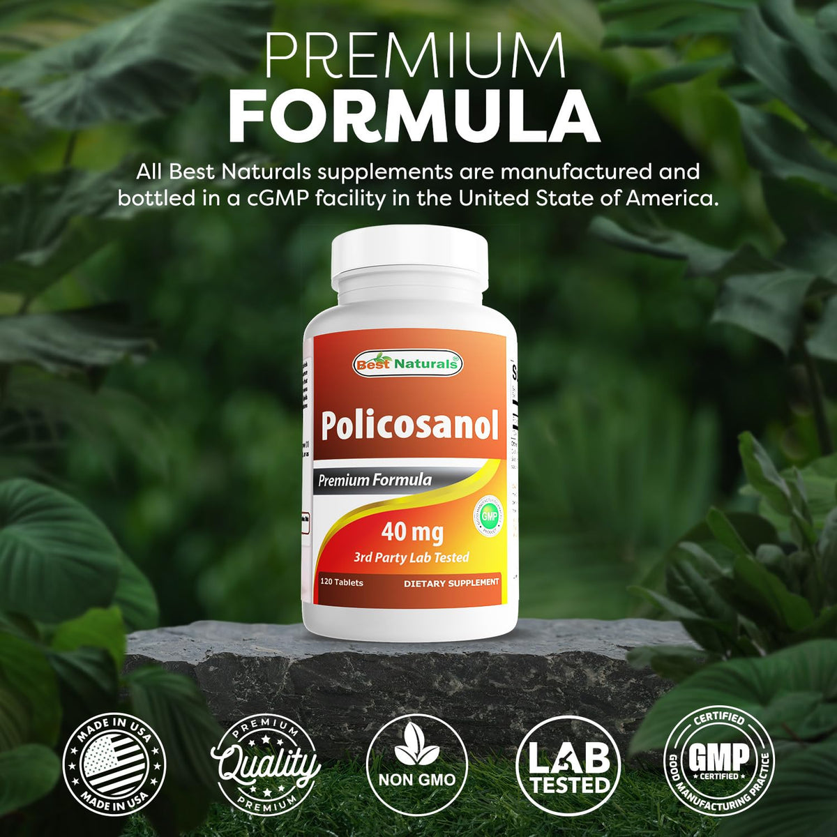 Best Naturals Policosanol 40mg Cardiovascular Support - 120 Tablets - image 5