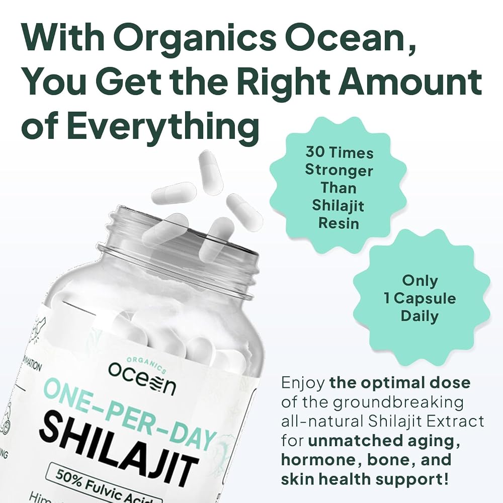 Organics Ocean One-Per-Day Shilajit for Men and Women - Natural