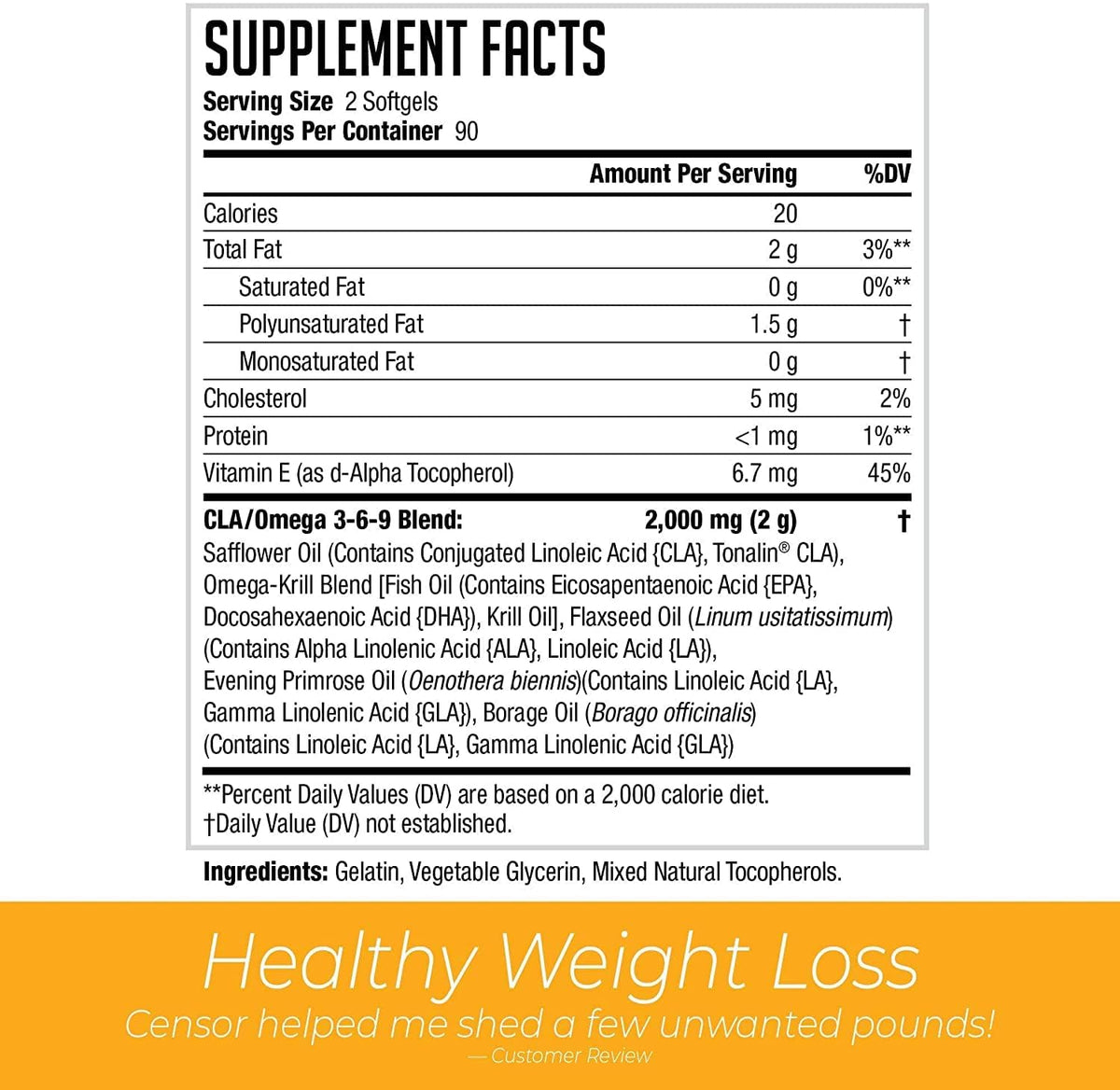 Censor NDS Nutrition CLA Fat Loss Formula - 90 Softgels - image 2