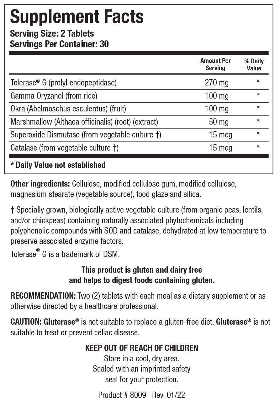 BIOTICS RESEARCH Gluterase Dietary Enzymes for Gluten Digestion - 60 Tablets - image 2