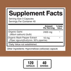 American Standard Supplements Garlic 2400mg with Black Pepper - 120 Capsules - image 3