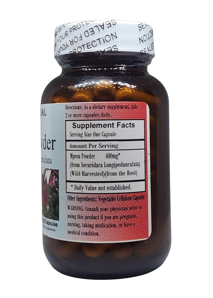 Barlowe's Herbal Elixirs Mpesu Root Powder - 60 Capsules - image 2