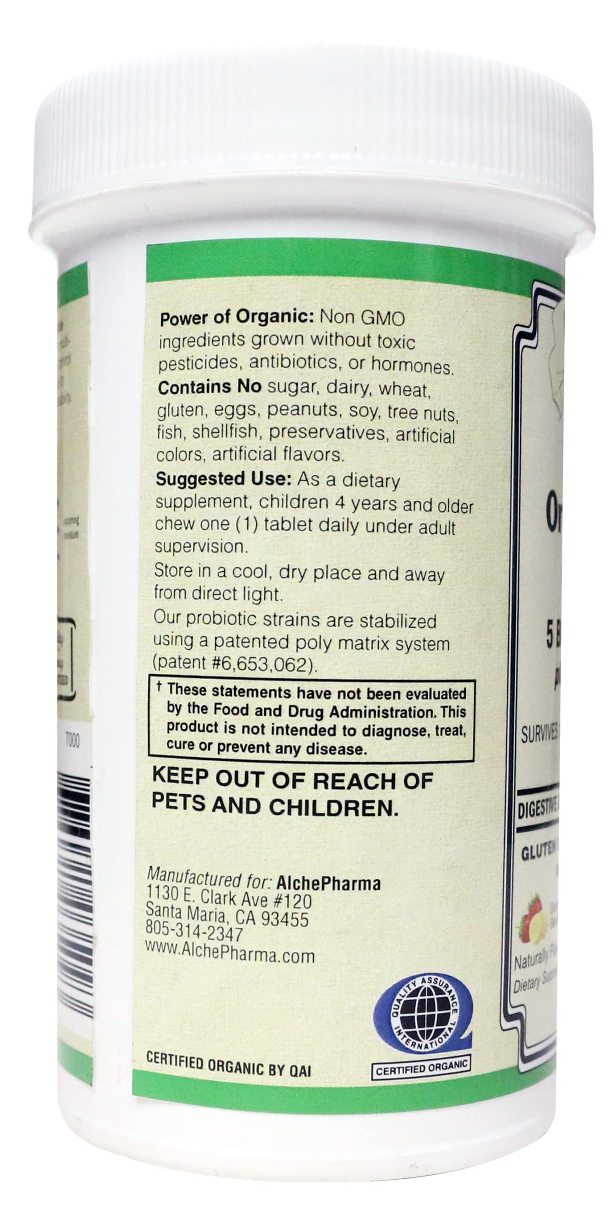 AlchePharma Organic Kids Comfort Probiotic Chewables - 30 Chews - image 3
